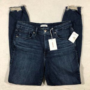 Good American Jeans Womens 14/32 Good Legs Jeans Dark Wash Raw Hem NEW NWT $159